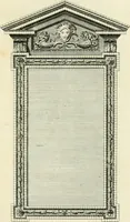 An illustration from The gentlemens or builders companion : containing variety of usefull designs for doors, gateways, peers, pavilions, temples, chimney-pieces, slab tables, pier glasses, or tabernacle frames, ceiling peices [sic] &c. (1739)