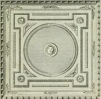 An illustration from The gentlemens or builders companion : containing variety of usefull designs for doors, gateways, peers, pavilions, temples, chimney-pieces, slab tables, pier glasses, or tabernacle frames, ceiling peices [sic] &c. (1739)