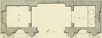 An illustration from The gentlemens or builders companion : containing variety of usefull designs for doors, gateways, peers, pavilions, temples, chimney-pieces, slab tables, pier glasses, or tabernacle frames, ceiling peices [sic] &c. (1739)