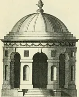 An illustration from The gentlemens or builders companion : containing variety of usefull designs for doors, gateways, peers, pavilions, temples, chimney-pieces, slab tables, pier glasses, or tabernacle frames, ceiling peices [sic] &c. (1739)