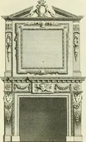 An illustration from The gentlemens or builders companion : containing variety of usefull designs for doors, gateways, peers, pavilions, temples, chimney-pieces, slab tables, pier glasses, or tabernacle frames, ceiling peices [sic] &c. (1739)