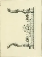 An illustration from The gentlemens or builders companion : containing variety of usefull designs for doors, gateways, peers, pavilions, temples, chimney-pieces, slab tables, pier glasses, or tabernacle frames, ceiling peices [sic] &c. (1739)