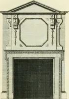 An illustration from The gentlemens or builders companion : containing variety of usefull designs for doors, gateways, peers, pavilions, temples, chimney-pieces, slab tables, pier glasses, or tabernacle frames, ceiling peices [sic] &c. (1739)