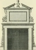 An illustration from The gentlemens or builders companion : containing variety of usefull designs for doors, gateways, peers, pavilions, temples, chimney-pieces, slab tables, pier glasses, or tabernacle frames, ceiling peices [sic] &c. (1739)