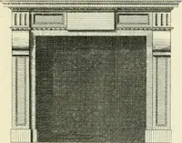 An illustration from The gentlemens or builders companion : containing variety of usefull designs for doors, gateways, peers, pavilions, temples, chimney-pieces, slab tables, pier glasses, or tabernacle frames, ceiling peices [sic] &c. (1739)
