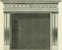 An illustration from The gentlemens or builders companion : containing variety of usefull designs for doors, gateways, peers, pavilions, temples, chimney-pieces, slab tables, pier glasses, or tabernacle frames, ceiling peices [sic] &c. (1739)