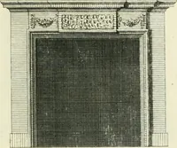 An illustration from The gentlemens or builders companion : containing variety of usefull designs for doors, gateways, peers, pavilions, temples, chimney-pieces, slab tables, pier glasses, or tabernacle frames, ceiling peices [sic] &c. (1739)