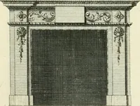 An illustration from The gentlemens or builders companion : containing variety of usefull designs for doors, gateways, peers, pavilions, temples, chimney-pieces, slab tables, pier glasses, or tabernacle frames, ceiling peices [sic] &c. (1739)