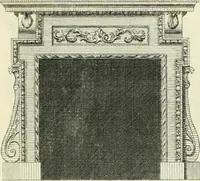 An illustration from The gentlemens or builders companion : containing variety of usefull designs for doors, gateways, peers, pavilions, temples, chimney-pieces, slab tables, pier glasses, or tabernacle frames, ceiling peices [sic] &c. (1739)