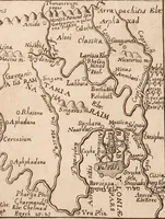 An illustration from Geographiæ sacræ pars prior[-altera] ... : cum tabula chorographica, & duplici indice, 1. Locorum scripturæ. 2. Rerum & verborum : adjecti sunt tres alij indices in fine totius operis (1651)