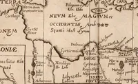 An illustration from Geographiæ sacræ pars prior[-altera] ... : cum tabula chorographica, & duplici indice, 1. Locorum scripturæ. 2. Rerum & verborum : adjecti sunt tres alij indices in fine totius operis (1651)