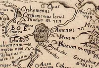 An illustration from Geographiæ sacræ pars prior[-altera] ... : cum tabula chorographica, & duplici indice, 1. Locorum scripturæ. 2. Rerum & verborum : adjecti sunt tres alij indices in fine totius operis (1651)