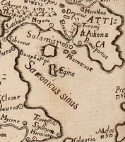 An illustration from Geographiæ sacræ pars prior[-altera] ... : cum tabula chorographica, & duplici indice, 1. Locorum scripturæ. 2. Rerum & verborum : adjecti sunt tres alij indices in fine totius operis (1651)