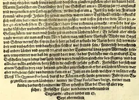 An illustration from Geographische vnd historische Beschreibung der uberauss grosser Landtschafft America: welche auch West Jndia, vnd jhrer grösse halben die New Welt genennet wirt. : Gar artig, vnd nach der Kunst in XX. Mappen oder Landtaffeln verfasset, vnd jetzt newlich in Kupffer gestochen, vnd an tag gegeben. : Dabey auff dem Rücken ieder Mappen gefunden wirdt, die Gestalt, Art, vne vornembste Gelgenheit der Landtschafft ... : Zu mehrem Verstand vnd Erklärung gemelter Landschafft America, ist hiebey gefügt ein schön vnd nützlicher Tractat von der Natur, Art, vnd Eygenschafft der Newer Welt ... (1598)