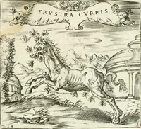 An illustration from Georgiae Montaneae, nobilis Gallae, Emblematvm Christianorvm centvria : cum eorundem Latina interpretatione = Cent emblemes chrestiens (1584)