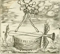 An illustration from Georgiae Montaneae, nobilis Gallae, Emblematvm Christianorvm centvria : cum eorundem Latina interpretatione = Cent emblemes chrestiens (1584)