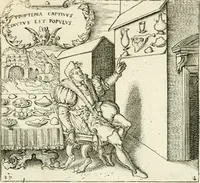 An illustration from Georgiae Montaneae, nobilis Gallae, Emblematvm Christianorvm centvria : cum eorundem Latina interpretatione = Cent emblemes chrestiens (1584)