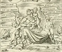An illustration from Georgiae Montaneae, nobilis Gallae, Emblematvm Christianorvm centvria : cum eorundem Latina interpretatione = Cent emblemes chrestiens (1584)
