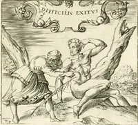 An illustration from Georgiae Montaneae, nobilis Gallae, Emblematvm Christianorvm centvria : cum eorundem Latina interpretatione = Cent emblemes chrestiens (1584)