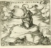 An illustration from Georgiae Montaneae, nobilis Gallae, Emblematvm Christianorvm centvria : cum eorundem Latina interpretatione = Cent emblemes chrestiens (1584)