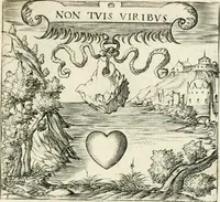 An illustration from Georgiae Montaneae, nobilis Gallae, Emblematvm Christianorvm centvria : cum eorundem Latina interpretatione = Cent emblemes chrestiens (1584)