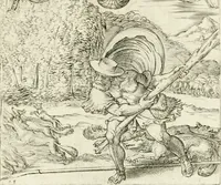 An illustration from Georgiae Montaneae, nobilis Gallae, Emblematvm Christianorvm centvria : cum eorundem Latina interpretatione = Cent emblemes chrestiens (1584)