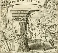 An illustration from Georgiae Montaneae, nobilis Gallae, Emblematvm Christianorvm centvria : cum eorundem Latina interpretatione = Cent emblemes chrestiens (1584)