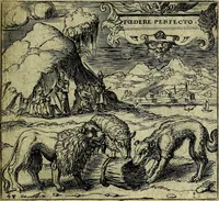An illustration from Georgiae Montaneae, nobilis Gallae, Emblematum christianorum centuria : cum eorundem latina interpretatione = Cent emblemes chrestiens (1584)