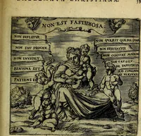An illustration from Georgiae Montaneae, nobilis Gallae, Emblematum christianorum centuria : cum eorundem latina interpretatione = Cent emblemes chrestiens (1584)