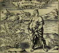 An illustration from Georgiae Montaneae, nobilis Gallae, Emblematum christianorum centuria : cum eorundem latina interpretatione = Cent emblemes chrestiens (1584)