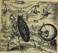 An illustration from Georgiae Montaneae, nobilis Gallae, Emblematum christianorum centuria : cum eorundem latina interpretatione = Cent emblemes chrestiens (1584)