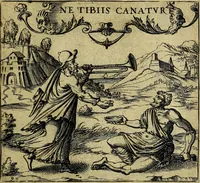 An illustration from Georgiae Montaneae, nobilis Gallae, Emblematum christianorum centuria : cum eorundem latina interpretatione = Cent emblemes chrestiens (1584)