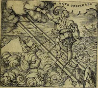 An illustration from Georgiae Montaneae, nobilis Gallae, Emblematum christianorum centuria : cum eorundem latina interpretatione = Cent emblemes chrestiens (1584)