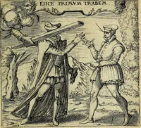 An illustration from Georgiae Montaneae, nobilis Gallae, Emblematum christianorum centuria : cum eorundem latina interpretatione = Cent emblemes chrestiens (1584)