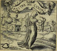 An illustration from Georgiae Montaneae, nobilis Gallae, Emblematum christianorum centuria : cum eorundem latina interpretatione = Cent emblemes chrestiens (1584)