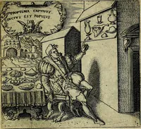 An illustration from Georgiae Montaneae, nobilis Gallae, Emblematum christianorum centuria : cum eorundem latina interpretatione = Cent emblemes chrestiens (1584)
