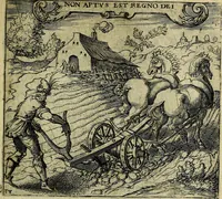 An illustration from Georgiae Montaneae, nobilis Gallae, Emblematum christianorum centuria : cum eorundem latina interpretatione = Cent emblemes chrestiens (1584)