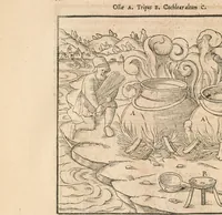 Picture 6 of 7 from Georgii Agricolae De re metallica libri XII quibus officia, instrumenta, machinae, ac omnia deni[que] ad metallicam spectantia, non modo luculentissimè describuntur, sed & per effigies, suis locis insertas, adiunctis latinis, germanicis[que] appellationibus ita ob oculos ponuntur, ut clarius tradi non possint : eiusdem de animantibus subterraneis liber, ab autore recognitus, cum indicibus diuersis, quicquid in opere tractatum est, pulchrè demonstrantibus (1556), leaf 470