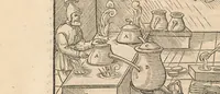 An illustration from Georgii Agricolae De re metallica libri XII quibus officia, instrumenta, machinae, ac omnia deni[que] ad metallicam spectantia, non modo luculentissimè describuntur, sed & per effigies, suis locis insertas, adiunctis latinis, germanicis[que] appellationibus ita ob oculos ponuntur, ut clarius tradi non possint : eiusdem de animantibus subterraneis liber, ab autore recognitus, cum indicibus diuersis, quicquid in opere tractatum est, pulchrè demonstrantibus (1556)