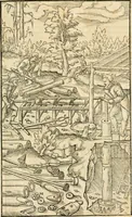 Picture 90 of 293 from Georgii Agricolae De re metallica libri XII. qvibus officia, instrumenta, machinae, ac omnia deni ad metallicam spectantia, non modo luculentissimè describuntur, sed & per effigies, suis locis insertas, adiunctis latinis, germanicis appellationibus ita ob oculos ponuntur, ut clarius tradi non possint. Eivsdem De animantibvs svbterraneis liber, ab autore recognitus: cum indicibus diuersis, quicqiuid in opere tractatum est, pulchré demonstrantibus (1556), leaf 154