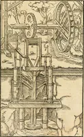 An illustration from Georgii Agricolae De re metallica libri XII. qvibus officia, instrumenta, machinae, ac omnia deni ad metallicam spectantia, non modo luculentissimè describuntur, sed & per effigies, suis locis insertas, adiunctis latinis, germanicis appellationibus ita ob oculos ponuntur, ut clarius tradi non possint. Eivsdem De animantibvs svbterraneis liber, ab autore recognitus: cum indicibus diuersis, quicqiuid in opere tractatum est, pulchré demonstrantibus (1556)