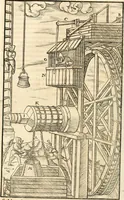 An illustration from Georgii Agricolae De re metallica libri XII. qvibus officia, instrumenta, machinae, ac omnia deni ad metallicam spectantia, non modo luculentissimè describuntur, sed & per effigies, suis locis insertas, adiunctis latinis, germanicis appellationibus ita ob oculos ponuntur, ut clarius tradi non possint. Eivsdem De animantibvs svbterraneis liber, ab autore recognitus: cum indicibus diuersis, quicqiuid in opere tractatum est, pulchré demonstrantibus (1556)
