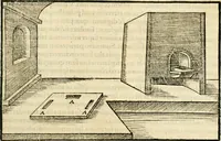 Picture 120 of 293 from Georgii Agricolae De re metallica libri XII. qvibus officia, instrumenta, machinae, ac omnia deni ad metallicam spectantia, non modo luculentissimè describuntur, sed & per effigies, suis locis insertas, adiunctis latinis, germanicis appellationibus ita ob oculos ponuntur, ut clarius tradi non possint. Eivsdem De animantibvs svbterraneis liber, ab autore recognitus: cum indicibus diuersis, quicqiuid in opere tractatum est, pulchré demonstrantibus (1556), leaf 196