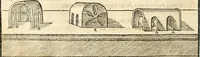 An illustration from Georgii Agricolae De re metallica libri XII. qvibus officia, instrumenta, machinae, ac omnia deni ad metallicam spectantia, non modo luculentissimè describuntur, sed & per effigies, suis locis insertas, adiunctis latinis, germanicis appellationibus ita ob oculos ponuntur, ut clarius tradi non possint. Eivsdem De animantibvs svbterraneis liber, ab autore recognitus: cum indicibus diuersis, quicqiuid in opere tractatum est, pulchré demonstrantibus (1556)