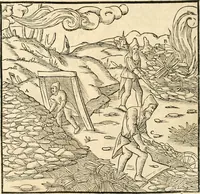 Picture 140 of 293 from Georgii Agricolae De re metallica libri XII. qvibus officia, instrumenta, machinae, ac omnia deni ad metallicam spectantia, non modo luculentissimè describuntur, sed & per effigies, suis locis insertas, adiunctis latinis, germanicis appellationibus ita ob oculos ponuntur, ut clarius tradi non possint. Eivsdem De animantibvs svbterraneis liber, ab autore recognitus: cum indicibus diuersis, quicqiuid in opere tractatum est, pulchré demonstrantibus (1556), leaf 237