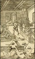 Picture 165 of 293 from Georgii Agricolae De re metallica libri XII. qvibus officia, instrumenta, machinae, ac omnia deni ad metallicam spectantia, non modo luculentissimè describuntur, sed & per effigies, suis locis insertas, adiunctis latinis, germanicis appellationibus ita ob oculos ponuntur, ut clarius tradi non possint. Eivsdem De animantibvs svbterraneis liber, ab autore recognitus: cum indicibus diuersis, quicqiuid in opere tractatum est, pulchré demonstrantibus (1556), leaf 270