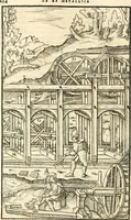 Picture 167 of 293 from Georgii Agricolae De re metallica libri XII. qvibus officia, instrumenta, machinae, ac omnia deni ad metallicam spectantia, non modo luculentissimè describuntur, sed & per effigies, suis locis insertas, adiunctis latinis, germanicis appellationibus ita ob oculos ponuntur, ut clarius tradi non possint. Eivsdem De animantibvs svbterraneis liber, ab autore recognitus: cum indicibus diuersis, quicqiuid in opere tractatum est, pulchré demonstrantibus (1556), leaf 273