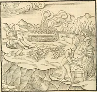 An illustration from Georgii Agricolae De re metallica libri XII. qvibus officia, instrumenta, machinae, ac omnia deni ad metallicam spectantia, non modo luculentissimè describuntur, sed & per effigies, suis locis insertas, adiunctis latinis, germanicis appellationibus ita ob oculos ponuntur, ut clarius tradi non possint. Eivsdem De animantibvs svbterraneis liber, ab autore recognitus: cum indicibus diuersis, quicqiuid in opere tractatum est, pulchré demonstrantibus (1556)