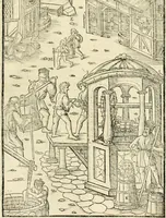 An illustration from Georgii Agricolae De re metallica libri XII. qvibus officia, instrumenta, machinae, ac omnia deni ad metallicam spectantia, non modo luculentissimè describuntur, sed & per effigies, suis locis insertas, adiunctis latinis, germanicis appellationibus ita ob oculos ponuntur, ut clarius tradi non possint. Eivsdem De animantibvs svbterraneis liber, ab autore recognitus: cum indicibus diuersis, quicqiuid in opere tractatum est, pulchré demonstrantibus (1556)