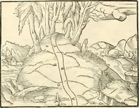 An illustration from Georgii Agricolae De re metallica libri XII. qvibus officia, instrumenta, machinae, ac omnia deni ad metallicam spectantia, non modo luculentissimè describuntur, sed & per effigies, suis locis insertas, adiunctis latinis, germanicis appellationibus ita ob oculos ponuntur, ut clarius tradi non possint. Eivsdem De animantibvs svbterraneis liber, ab autore recognitus: cum indicibus diuersis, quicqiuid in opere tractatum est, pulchré demonstrantibus (1556)